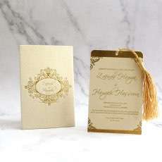 Velvet Invitation with Velvet Pocket Wedding Card with Tassel